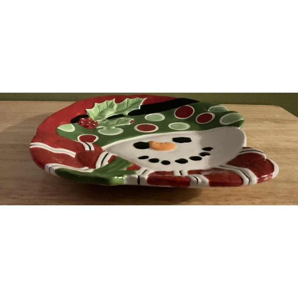 Fitz And Floyd Friends Gather Here‎ Snowman Cookie Plate